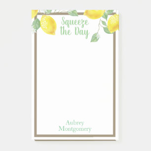 Elegante Squeeze the Day Lemons & Foliage Post-it Klebezettel