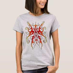 Elegante Stammesmaske mit Flammendesign in abstrak T-Shirt