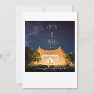 Elegante Stargazing Zelt Wedding Invitation Card Einladung