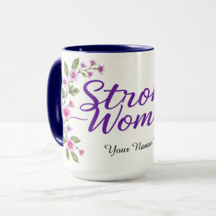 Elegante Starke Frauen Lila Schreibschrift Blumenm Tasse