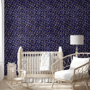 Elegante Starry Night auf Lila Kinderzimmer Tapete