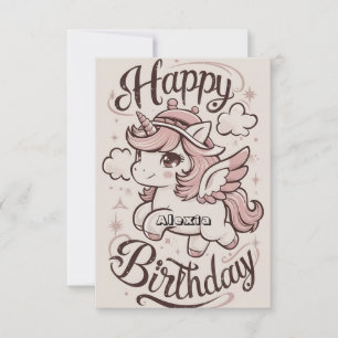 Elegante Stars Unicorn Geburtstag Karte