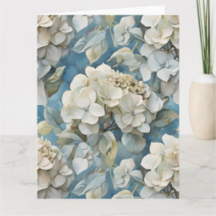 Elegante staubblaue aquamarine Blumenhydrangeas au Karte