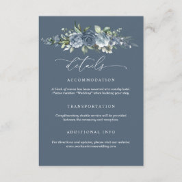 Elegante staubblaue Blumen-Hochzeitseinschlusskart Begleitkarte
