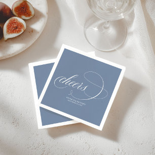 Elegante staubblaue Cheers-Hochzeits-Cocktailservi Serviette