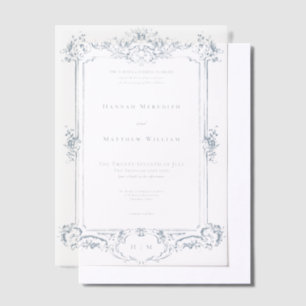 Elegante staubblaue Chinoiserie-Engel-Hochzeit