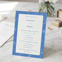 Elegante staubblaue florale Line-Art-Hochzeit