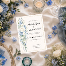Elegante Staubblaue Florale Romantische Hochzeit