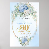 Elegante staubblaue Hortensien zum 90. Geburtstag