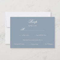 Elegante staubblaue minimalistische Hochzeitsmahlz