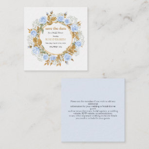 Elegante staubblaue Rosen Save-the-Date-Karten Begleitkarte