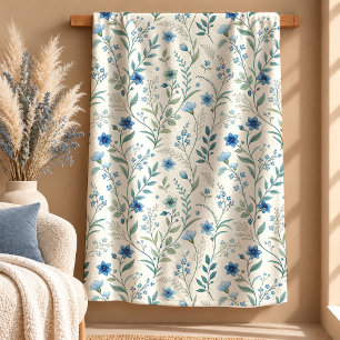 Elegante staubblaue Wildblumen-Sage-Wurfdecke Sherpadecke