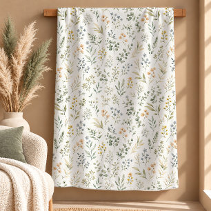 Elegante staubgrüne Wasserfarben-Blattdecke Sherpadecke