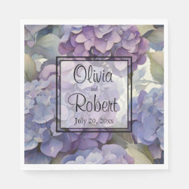 Elegante, staubige, lila Hydrangeas Serviette