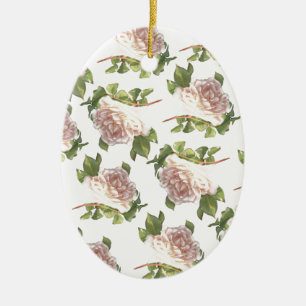 Elegante, staubige, orange Rose Keramik Ornament