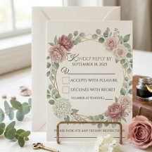 Elegante Staubige Rosenfarbene Geometrische Blumig