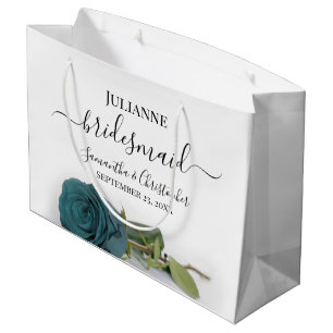 Elegante staubige Teal-Rose vornehme Brautjungfer Große Geschenktüte