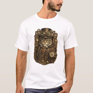 Elegante Steampunk-Katze | Viktorianisch Mechanisc T-Shirt