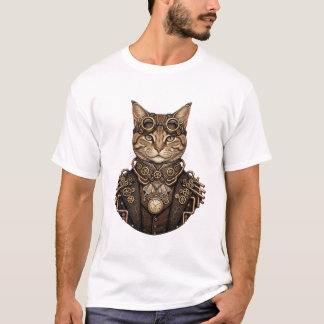 Elegante Steampunk-Katze - viktorianischer Gentlem T-Shirt