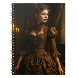Elegante Steampunk Viktorianisch Lady in Brown Notizblock