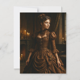 Elegante Steampunk Viktorianisch Lady in Brown Postkarte
