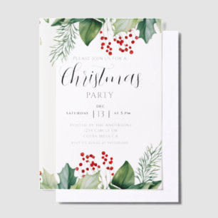 Elegante Stechpalmen-Beeren Weihnachtsfeier-Einlad