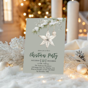 Elegante Stern-Weihnachtsfeier   Winterurlaub  Einladung