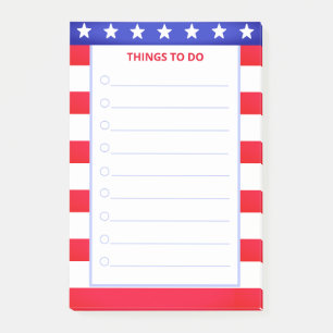 Elegante Sterne, Rot und Weiß gestreift Post-it Klebezettel