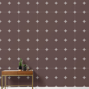 Elegante Sterne silberbraunes dunkles Auburn-Tile- Tapete