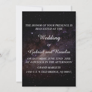 Elegante Sternennacht-Himmel-Galaxie-Hochzeitseinl Einladung