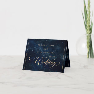 Elegante Sternennacht Hochzeit Himmelhochzeit Dankeskarte