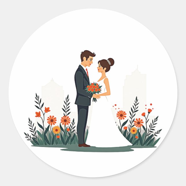 Elegante Sticker für ewige Liebe (Vorderseite)