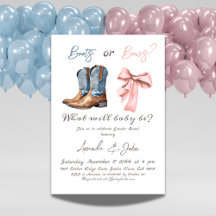 Elegante Stiefel oder Bows Blue Pink Gender Reveal