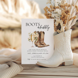 Elegante Stiefel und Bubbly Bridal Dusche Einladun Einladung