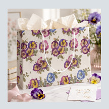 Elegante Stiefmütterchen-Blüten-Geschenktasche für