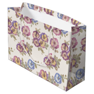 Elegante Stiefmütterchen-Blüten-Geschenktasche für Große Geschenktüte