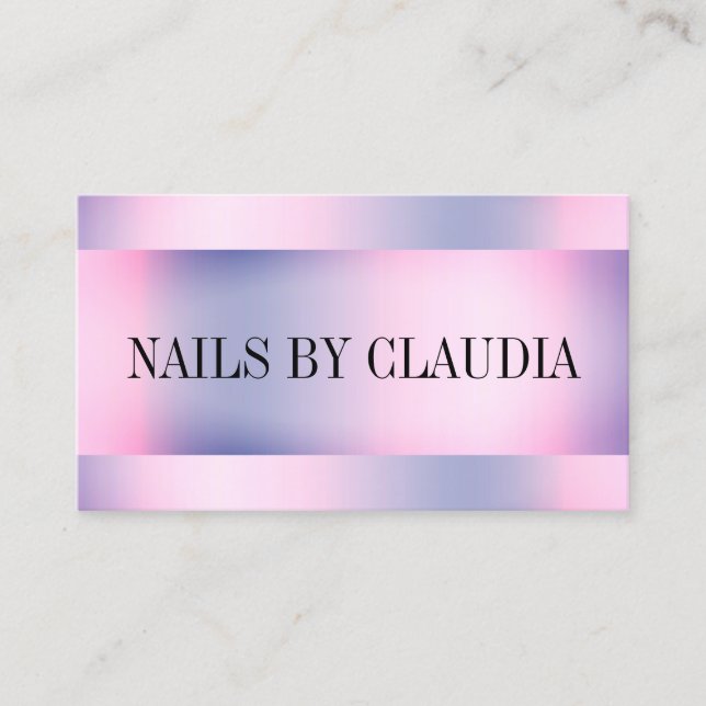 Elegante stilechte holografische Rose goldene lila Visitenkarte (Vorderseite)