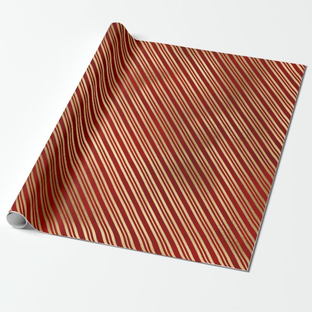 Elegante Stilelemente aus Rot und Gold Geschenkpapier (Ungerollt)