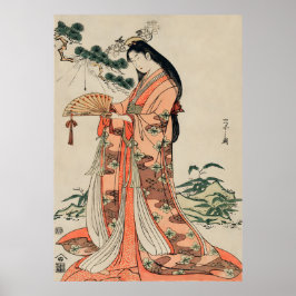 Elegante Stille – Traditionelle Geisha-Wandkunst Poster
