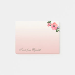 Elegante Stilmädchen , Aquarellfarben-Blume Post-it Klebezettel