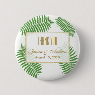 Elegante stilvolle Adlerfarn-Hochzeit Button