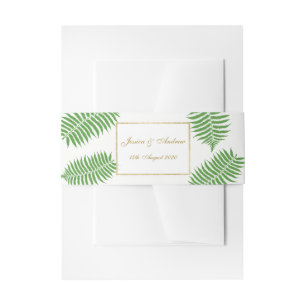 Elegante stilvolle Adlerfarn-Hochzeit Einladungsbanderole