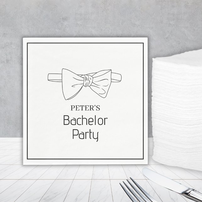 Elegante stilvolle Bow Krawatte Custom Bachelor Pa Serviette (Elegant Stylish Bow Tie Custom Bachelor Party Napkins
)