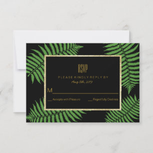 Elegante, stilvolle Bracken-Hochzeits-RSVP RSVP Karte