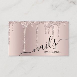 Elegante stilvolle Champagner-Glitzer-Tropfen Näge Visitenkarte