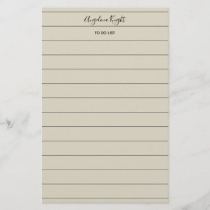 Elegante stilvolle chic To-Do-Liste Handschrift-Sk Briefpapier