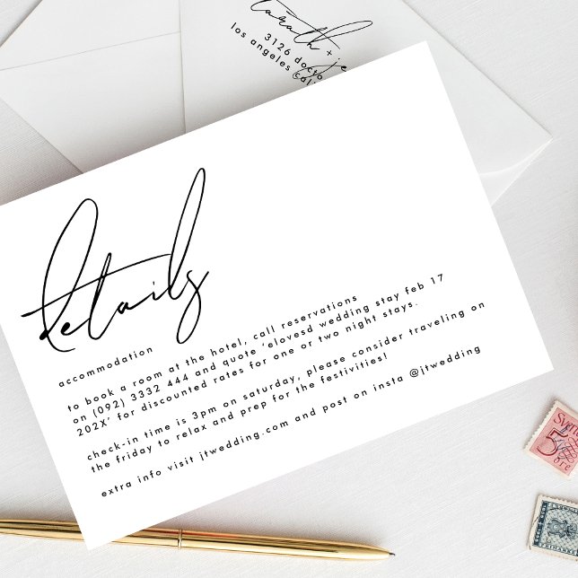 Elegante, stilvolle Details zum White Black Weddin Begleitkarte (Von Creator hochgeladen)