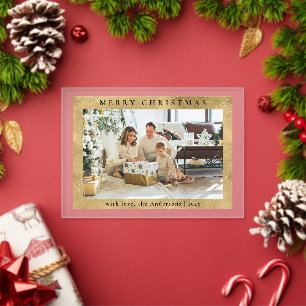 Elegante stilvolle falsche Gold Foto-Weihnachtsk Acryleinladungen