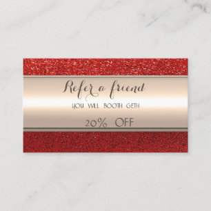 Elegante stilvolle gestreifte rote Glitter-Empfehl Empfehlungskarte