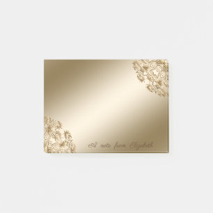 Elegante, stilvolle, Girly, Gold Wirbel Post-it Klebezettel